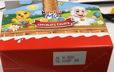 Bottom of Package (showing date code July 30, 2022; and production code 03L 018AR- 306)