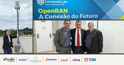 In the picture: Right to left: Minister of Science, Technology, Innovation and Communication Mr. Paulo Alvim, Mr. Russel Ribeiro, Parallel Wireless; Mr. José Contijo, the Secretary of Innovation and Entrepreneurship for the Ministry.