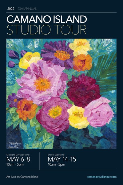 Camano Studio Tour Brochure Cover Featuring New Artist, Tasha Smith. Downloadable brochure available at: https://www.camanostudiotour.com/brochure