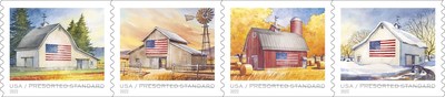 Postal Service Releases Flags on Barns Stamps