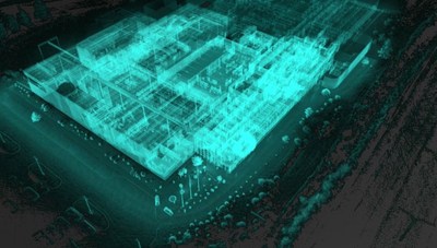Example of a mobile laser scan of a large manufacturing building