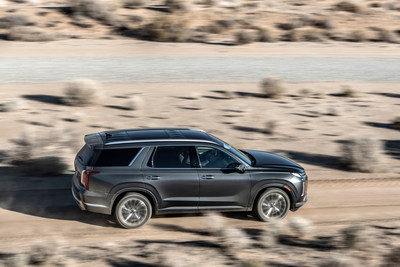 The 2023 Hyundai Palisade is photographed in California City, Calif., March 10, 2022.
