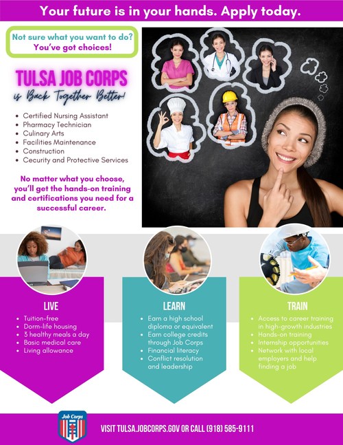 The Tulsa Job Corps is excited to welcome new students into the program. The campus offers a wide variety of career training, including in high-demand industries such as health care, security and construction.