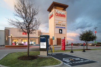 Tanger and Volta Commemorate Earth Day with Electric Charging Upgrades (PRNewsfoto/Tanger Factory Outlet Centers, Inc.)