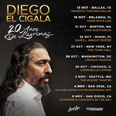 DIEGO EL CIGALA US TOUR 20 AÑOS DE LAGRIMAS