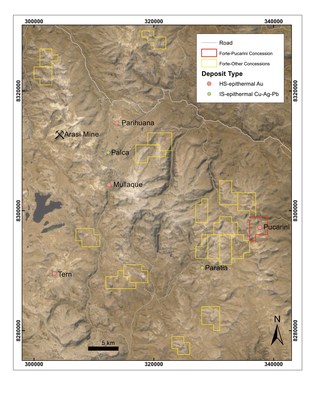 Figure 1 – Forte Minerals claims and concessions (CNW Group/Forte Minerals Corp.)
