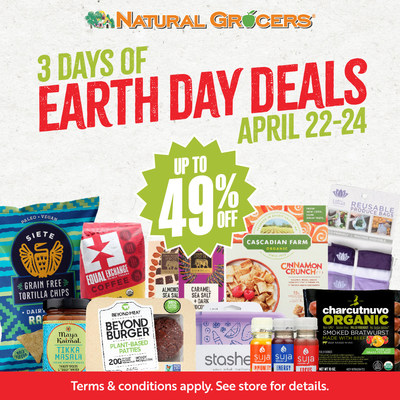 Save up to 49% with Natural Grocers' Earth Day Deals.