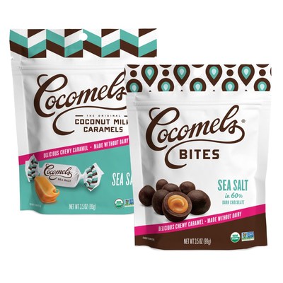 Cocomels Sea Salt Caramels and Cocomels Chocolate-Covered Sea Salt Caramel Bites, now available at Walmart