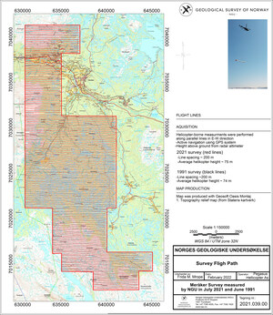 Norra Metals Completes Geophysical Airborne Survey at Meråker Project, Norway