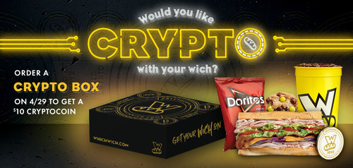 Hungry for a Taste of Cryptocurrency? Which Wich® Superior Sandwiches to Launch a Crypto Box Meal Available Only on April 29 

Boxed meal includes regular sandwich, cookie, chips and large drink, plus an additional gift, a limited-edition Which Wich-branded CryptoCoin that is worth $10 on April 29 but changes value daily for up to two years based on Bitcoin fluctuations