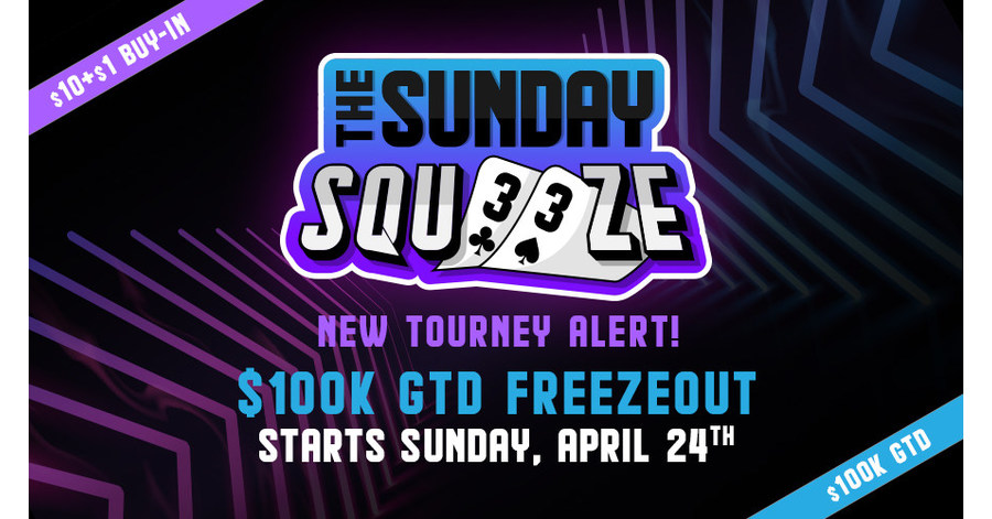 The New $100,000 Sunday Squeeze Tournament Debuts at Americas Cardroom on April 24th for Just $11