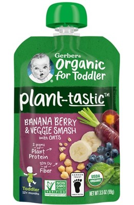 Gerber Plant-tastic Organic Banana Berry Veggie Smash Pouch