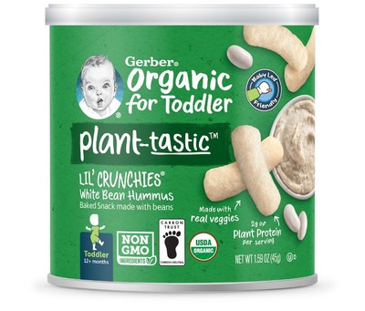 Gerber Plant-tastic Organic Lil' Crunchies White Bean Hummus Baked Toddler Snacks