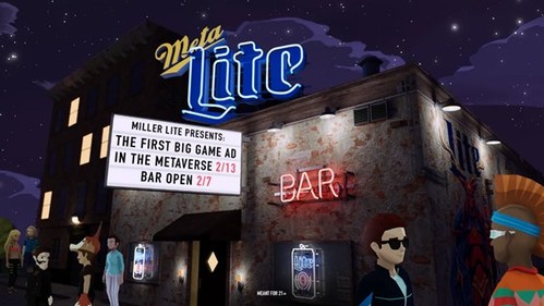 Miller Lite’s Popular “META LITE BAR” Experience In The Decentraland Metaverse Was Built By TerraZero Technologies Inc. For the Big Game 2022. (CNW Group/TerraZero Technologies Inc.)