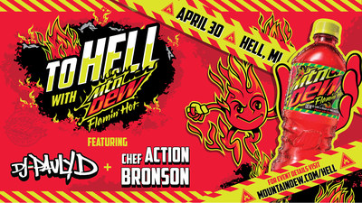 MTN DEW Flamin Hot is sending DJ Pauly D and Chef and Rapper Action Bronson to Hell... Michigan