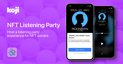 NFT LIstening Party on the Koji App Store