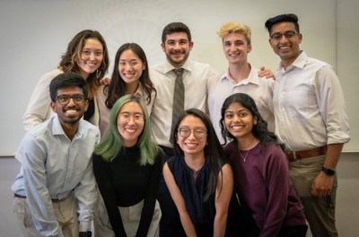 Rutgers Business School junior Janice Lee (second from left, rear row) with other members of the Road to Silicon V/Alley's student executive board. The program enables students to tap into a university-wide entrepreneurship ecosystem.