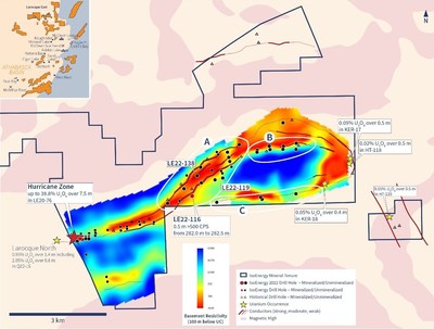 Figure 4 - Larocque East Exploration Drilling Results (CNW Group/IsoEnergy Ltd.)