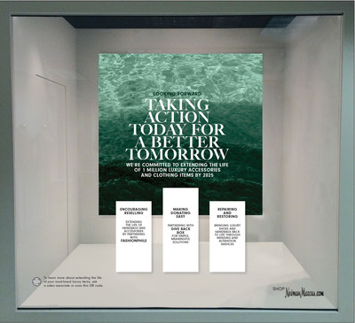 Neiman Marcus's store windows celebrate Earth Day and Neiman Marcus Group's commitment to extending the life of 1 million luxury accessories and clothing items by 2025
