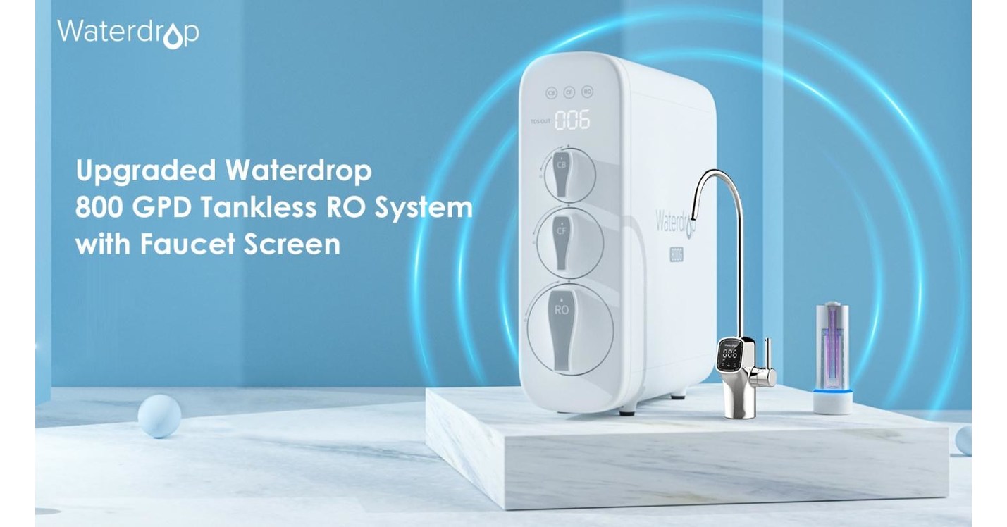 800 GPD Tankless RO System with UV Sterilizing Light and Large Faucet  Screen - Waterdrop G3P800