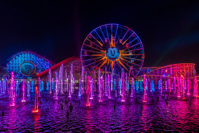 “World of Color” at Disney California Adventure Park features a unique combination of music, fire, fog and laser effects, with Disney animation projected on an immense screen of water, this unforgettable kaleidoscope of color celebrates the magic and fun of Disney and Pixar— all set to a soaring soundtrack from favorite Disney films. Guests can visit Disneyland.com and the Disneyland app for the latest details.