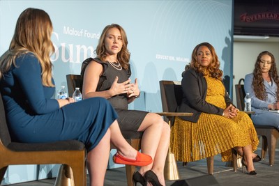 Survivor leaders Kara Robinson Chamberlain, Tanya Gould, and Suzie Skirvin share their lived experiences at the Malouf Foundation™ Summit on April 22 in Salt Lake City.