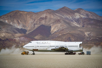 The Boeing 747 jumbo jet will become an instant landmark in Las Vegas visible for miles.