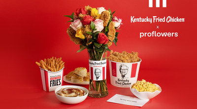 Introducing the Kentucky Fried Buckquet – part fried chicken, part fresh flowers and altogether amazing. Pair the KFC Sides Lovers Meal – and as much fried chicken as you want for your Buckquet – with a Kentucky Fried Buckquet kit from Proflowers, for a DIY arrangement that will make Mother’s Day Finger Lickin’ Good. (PRNewsfoto/Kentucky Fried Chicken)