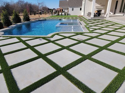 Artificial turf installation in Tulsa, Oklahoma by DuraGrass