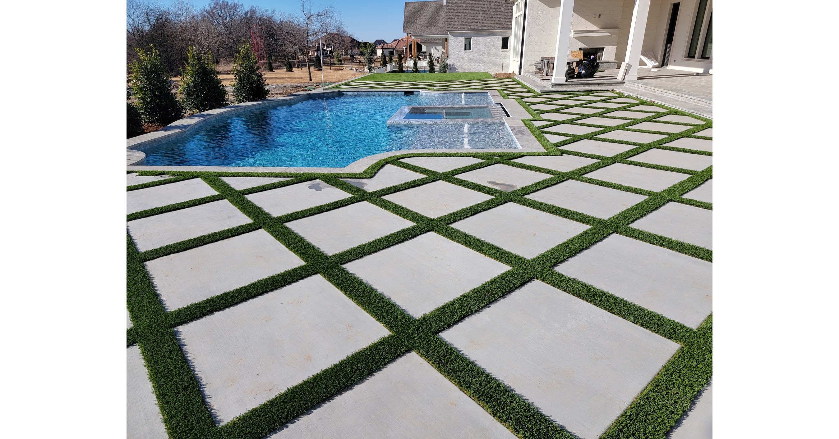 Turf Ribbons Elevate Stunning Tulsa Pool Deck