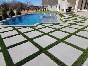 Turf Ribbons Elevate Stunning Tulsa Pool Deck