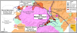 Soil Geochemistry Confirms Round Mountain Analogue Gold Target at Meadow Canyon within Spanish Moon District, Nevada; Hires Investor Relations Manager