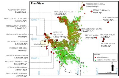 Figure 5: Plutonic Historical Significant Intercepts and Targeted New Mining Fronts (Plan View) (CNW Group/Superior Gold)