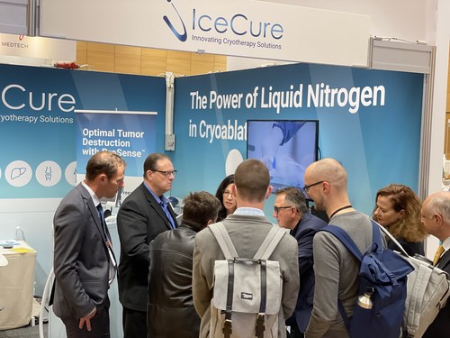 IceCure Medical Booth at ECIO 2022 presenting the ProSense ® Cryoablation System