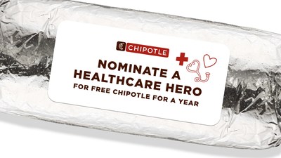To celebrate National Nurses Day, Chipotle is recognizing healthcare heroes by awarding 2,000 medical professionals with free Chipotle for a year, equivalent to more than $1 million total in free Chipotle.