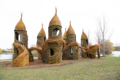 The Rookery by Patrick Dougherty at Chicago Botanic Garden