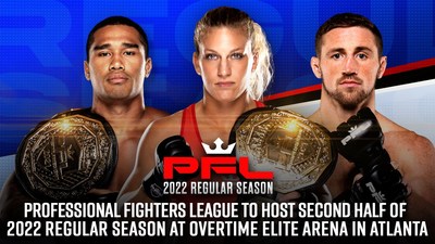 PROFESSIONAL FIGHTERS LEAGUE TO HOST SECOND HALF OF 2022 REGULAR SEASON AT OVERTIME ELITE ARENA IN ATLANTA