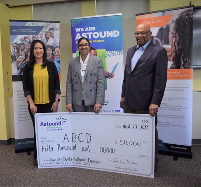 From left to right: Jessica Rosario and Sharon Scott-Chandler of ABCD with Sanford Ames, SVP and GM, Astound Broadband Powered by RCN