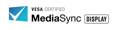 The VESA Certified MediaSync Display logo is designed for displays primarily focused on jitter-free media playback supporting all international broadcast video formats. There is no performance tier associated with this logo since the emphasis of product certification is on the absence of jitter and flicker rather than high frame rate.
