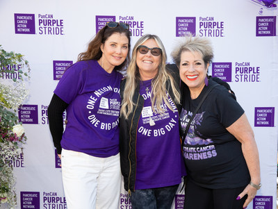 Jean and Nicky Trebek with PanCAN founder, Pam Acosta Marquardt at PanCAN PurpleStride Los Angeles on Saturday, April 30, 2022.