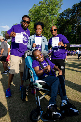 Members of The Good Troublemakers team at PurpleStride Atlanta on Saturday, April 30, 2022. L to R: Family of Late Congressman, John Lewis: Ron Lewis and his wife, Anitria Lewis, Garry Lowe, cousin and Vice-Chair of the John Robert Lewis Legacy Foundation with Ron & Anitria's son, Jordan.