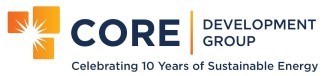 Core Development Group Logo - Celebrating 10 Years of Sustainable Energy