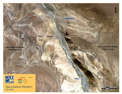 220504 NGEx Valle Ancho Base Map with Satellite Image (CNW Group/NGEx Minerals Ltd.)