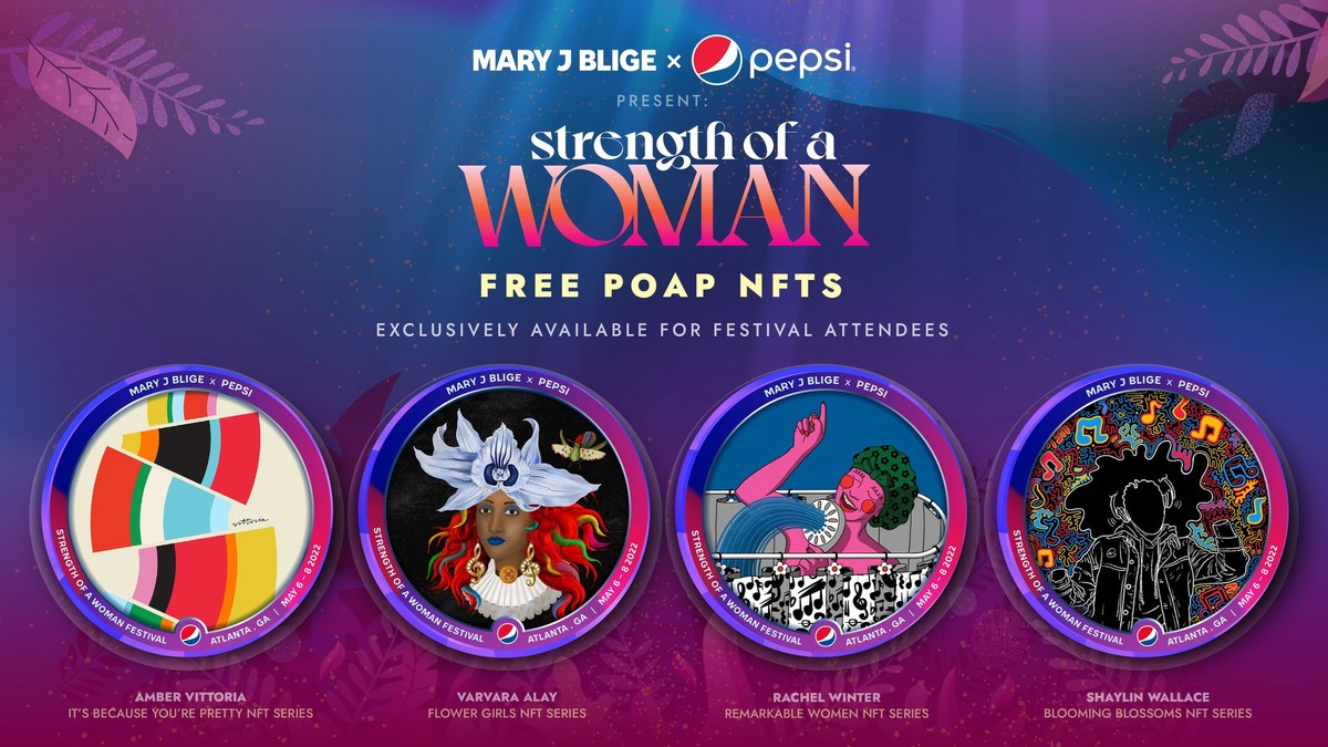 Varvara Alay on X: I'm excited to unveil the design of the POAP that I  created in partnership with @Pepsi x @maryjblige for the Strength of a  Woman Summit. The influence behind