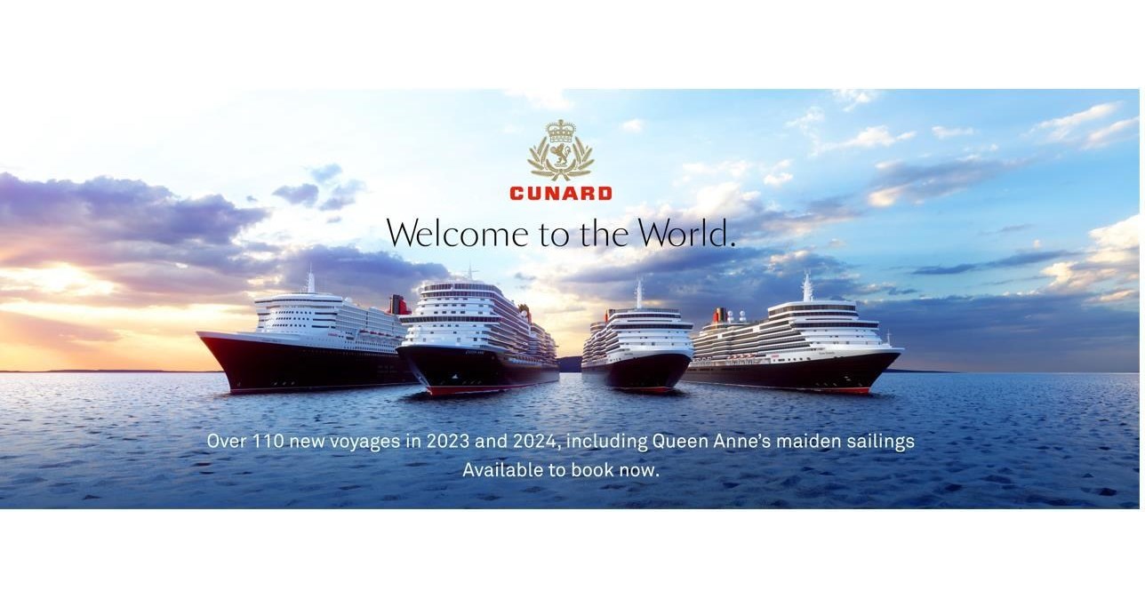 A Cunard explora todos os cantos do globo em novas viagens de 2023 e 2024, incluindo a viagem inaugural a bordo do novo Queen Anne