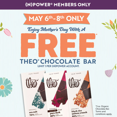 Free 3-ounce Theo® Chocolate Bar for {N}Power Members: May 6th-8th.