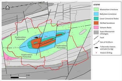 Exhibit 2. Tullacondra Prospecting License Map Showing Exploration Upside, Ireland (CNW Group/Group Eleven Resources Corp.)