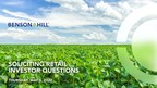 Benson Hill to Host a Q&amp;A Forum for Retail Investors with Say Technologies