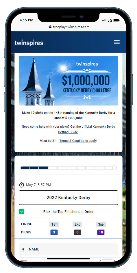 Chalkline powers TwinSpires $1,000,000 Kentucky Derby Challenge