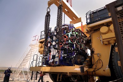 A two-megawatt hydrogen-fueled powerplant, designed and built by First Mode in Seattle, is installed in a haul truck at Anglo American's platinum mine at Mogalakwena, South Africa. This vehicle is the world's largest zero-emission truck. Image credit: Anglo American